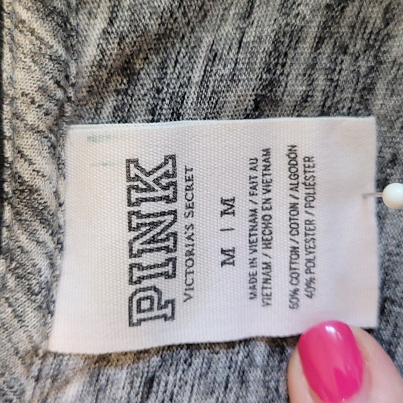 Grey Pink Tshirt Victoria Secret M - Picture 6 of 6